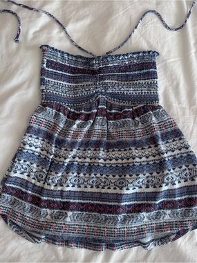 Babydoll Top - Navy, White & Red